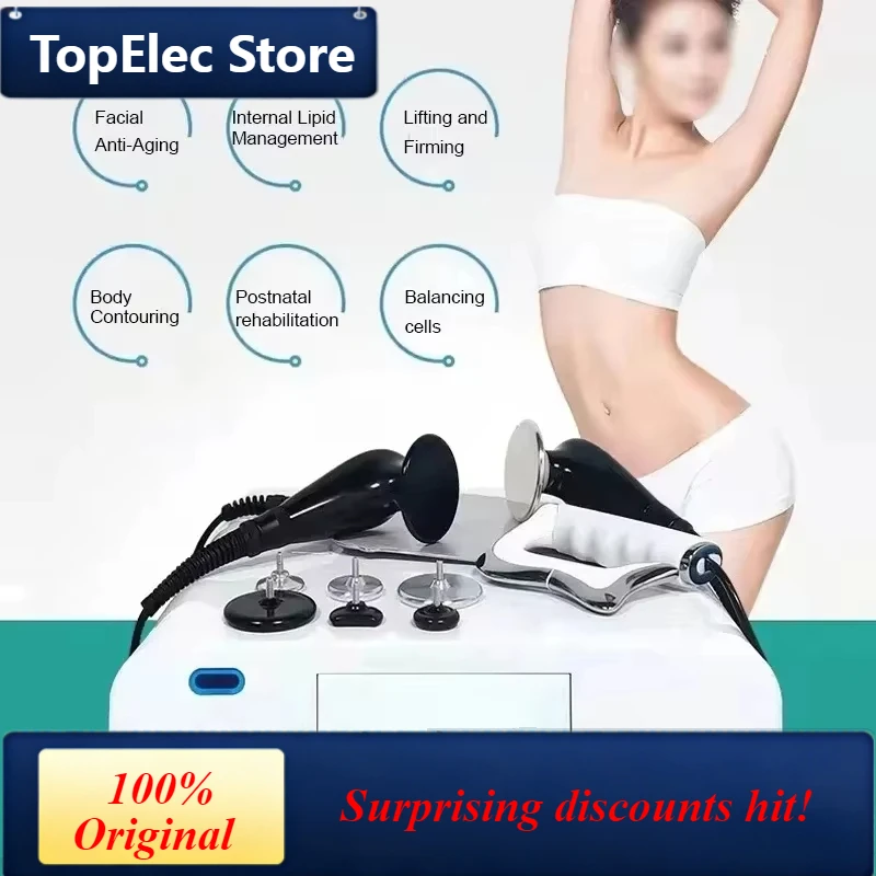 TopElec 448Khz CET RET Tecar RF Portable High Frequency Diathermy Probe Head Physical Therapy Machine for Weight Loss Treatment
