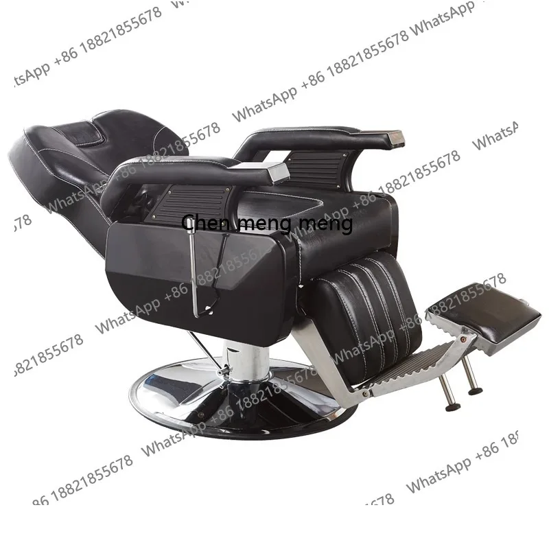 

Semi-reclining barber chair Shampoo bed Lift European retro men's hair salon, shaving hair salon chair