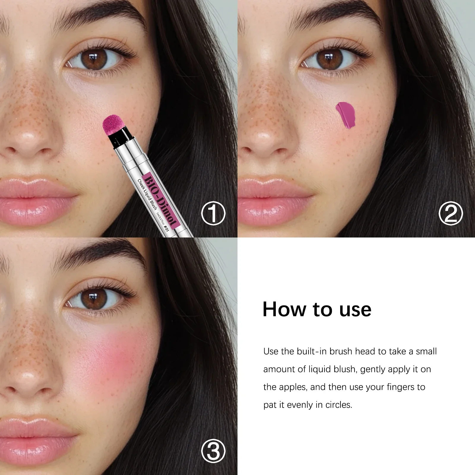 Fluwelen vloeibare bloset Make-upspons Opzetborstel Mat Gemakkelijk aan te brengen Langdurig Waterdicht Fleuren Gezichtscontour Blush Tint