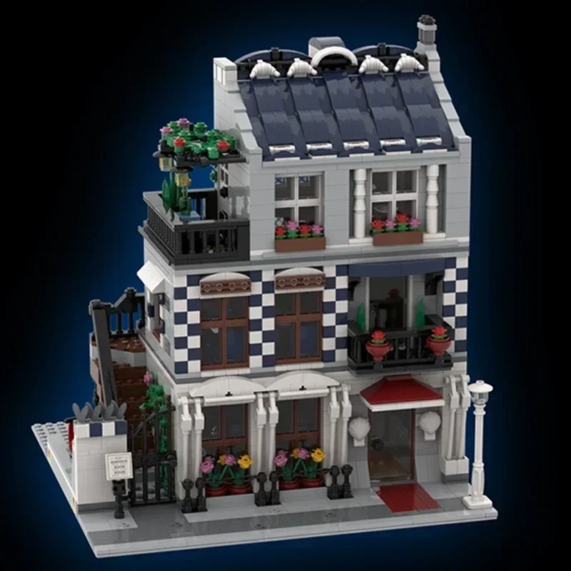 Klocki konstrukcyjne Moc Modułowe Widok Ulicy Paryż Restauracja Klocki Techniczne DIY Zestaw do Składania Zabawki Konstrukcyjne dla Dzieci Prezent Świąteczny