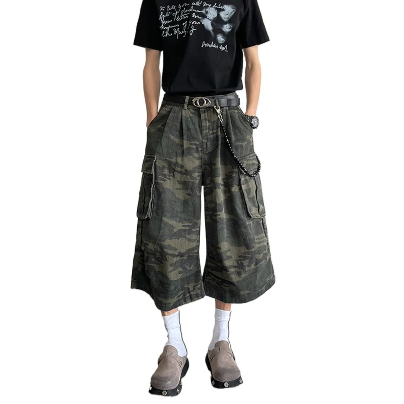 Unisex Cargo Shorts New Summer Trendy Breathable Cotton Blend Trend Camouflage Capri Pants Streetwear Urban Shopping Men Women