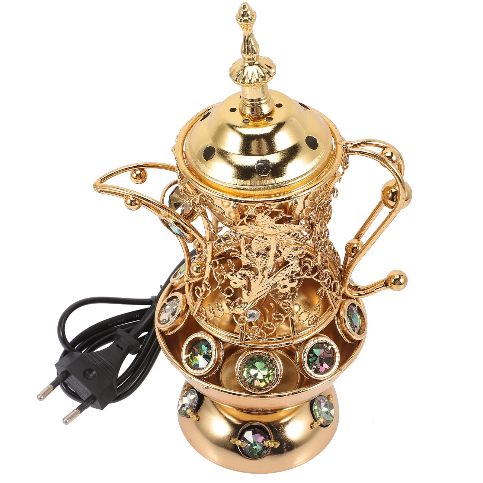 

Incense Burner Vintage Iron Material Aroma Burners Table Centerpiece Compact Portable Incense Holder Censer Burner Eu Plug