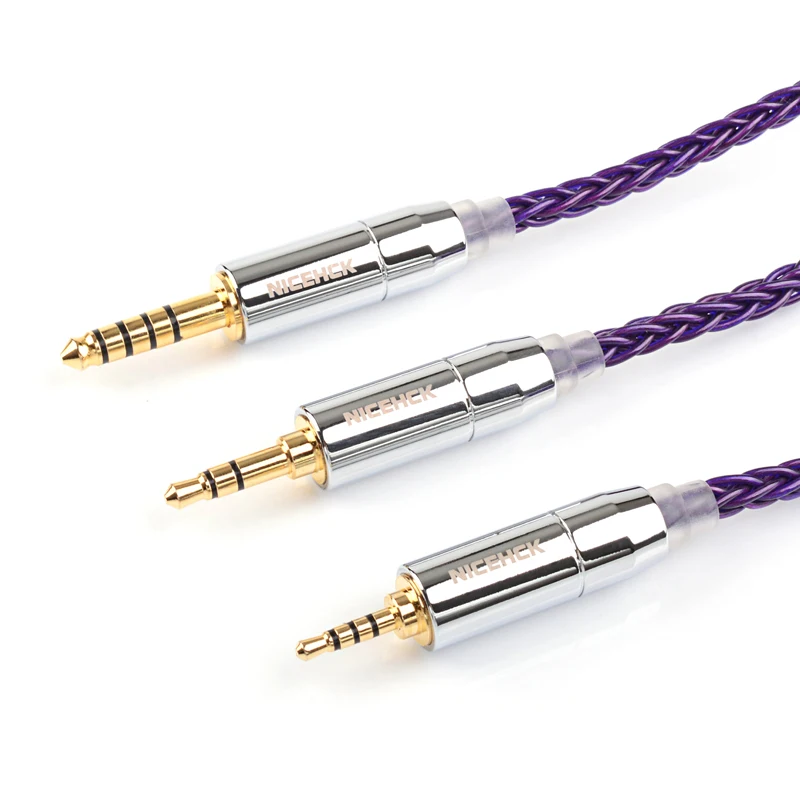 NiceHCK – câble Audio violet 8 brins, fil d\'écouteurs en cuivre FURUKAWA 3.5/2.5/4.4mm MMCX/0.78mm, 2 broches pour M5 Zetian Wu