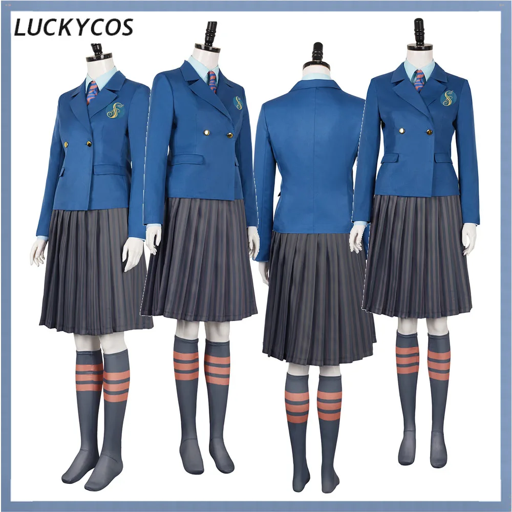 Wicked Cosplay School Uniforms Costume Halloween Carnival Party Disguise Suit Adult Women Coat Shirt Skirt Necktie Outfits