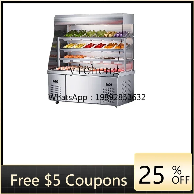 

ZS Display Cabinet Refrigerated Freezing Commercial Equipment Fresh-keeping carte Counter Vegetable String Spray Refrigerator