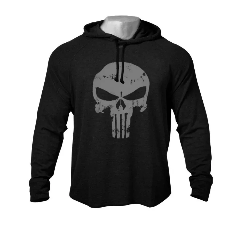 Sudadera con capucha de algodón purificado para hombre, camisa elegante, regalo de cumpleaños, arte de Punisher, Calavera, primavera y otoño