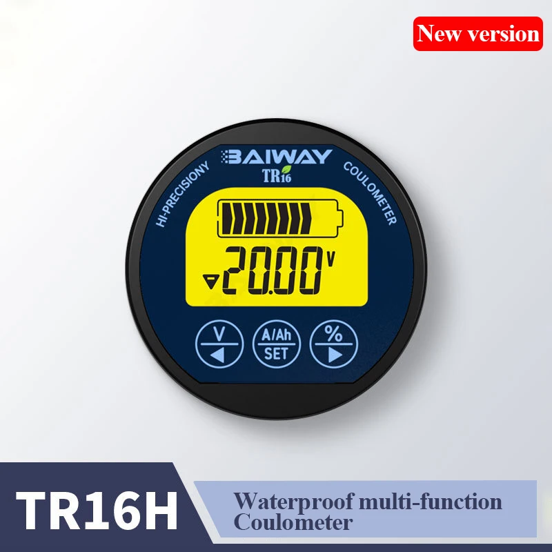 New TR16 8-120V Waterproof Battery Capacity Tester Voltage Current LCD Display with Memory Function Multifunctional Coulometer