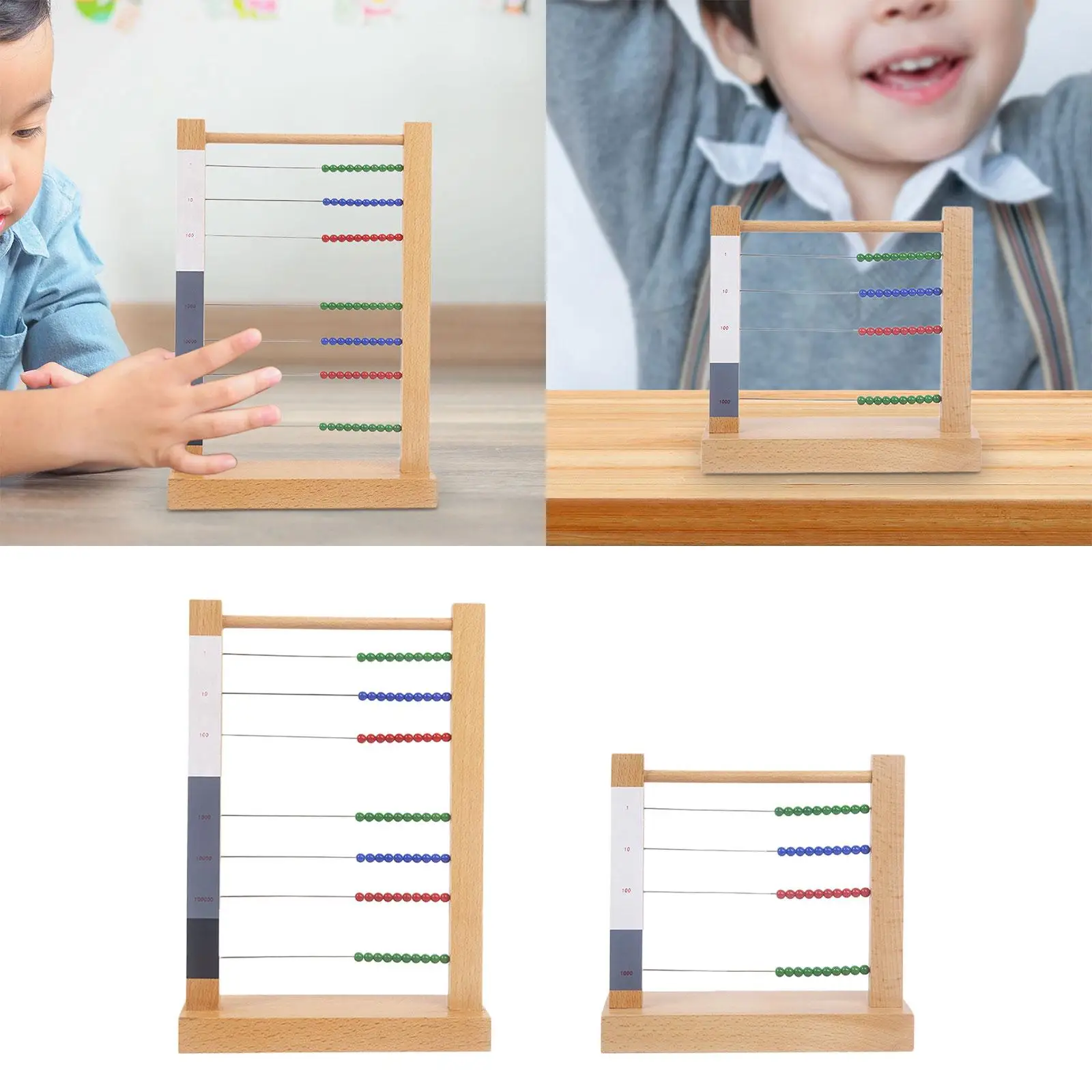 Wooden Abacus Toy, Counting Frame Toy Preschool Math Learning Toy Wooden Frame