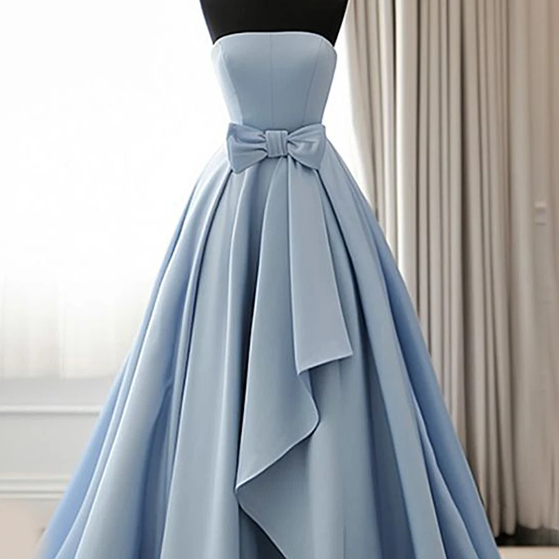 Elegant Long Evening Dresses for Women Strapless Backless Floor-Length A-Line Prom Party Gala Special Events Wedding 2024 New