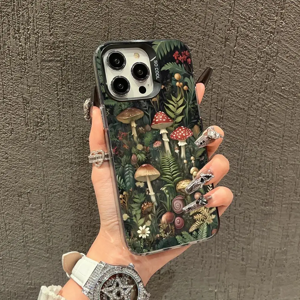 

Green plants case for iPhone17 16 15 14 13 12 11 Pro/ Max/Plus shock-proof rear cover anti-fingerprint