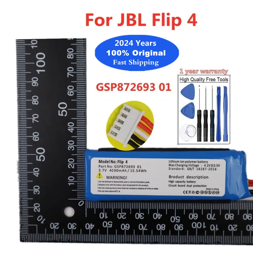 

2024 год, 100% оригинальный аккумулятор для JBL Flip 4 Flip4 GSP872693 01, перезаряжаемый беспроводной Bluetooth-динамик, аккумулятор, инструменты