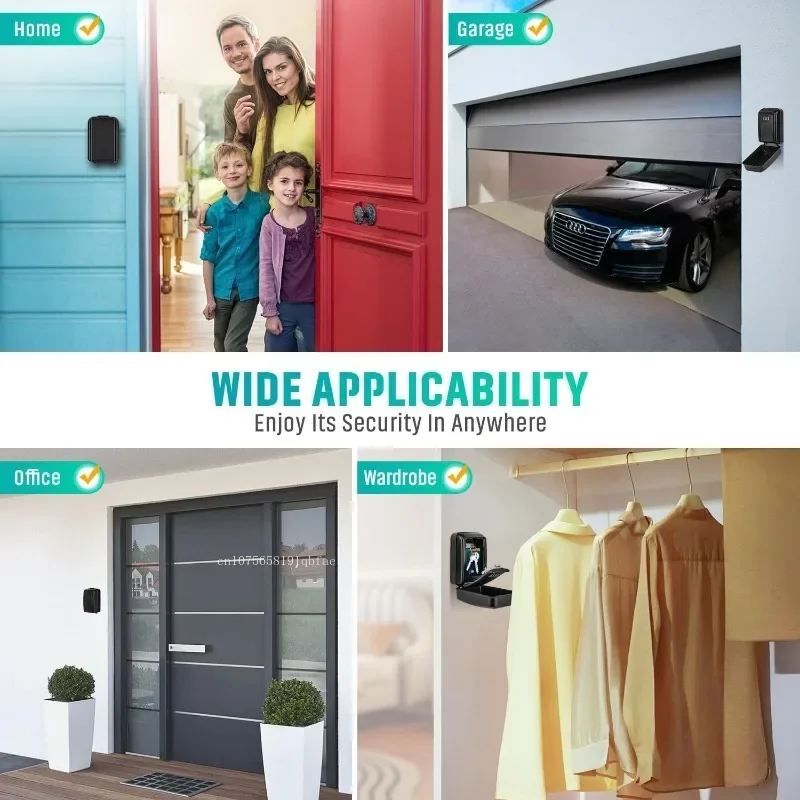 4 Digit Resettable Combination Password Security Key Box Zinc Alloy Key Storage Box Key Cabinet for Home Garage School