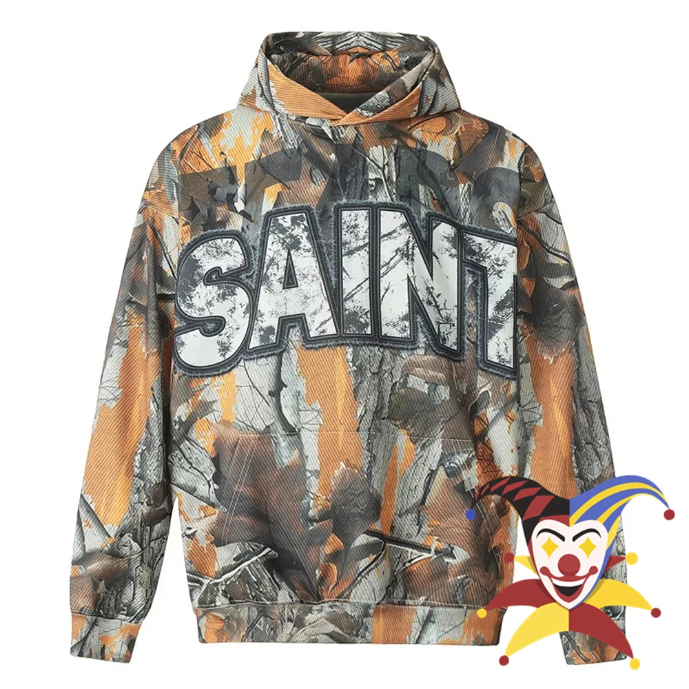 

Camouflage Saint Tears Hoodie Hooded Men Women Oversized Pullovers