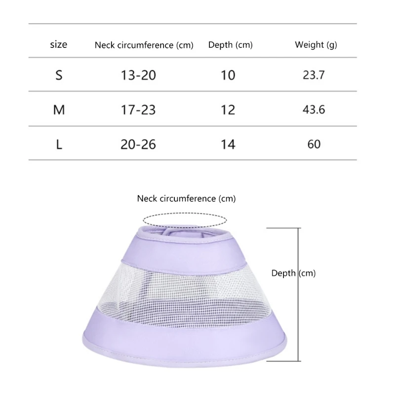 개를위한 엘리자베스 칼라 물고 핥는 증거 고양이 상처 치유 콘 칼라 드롭 배송