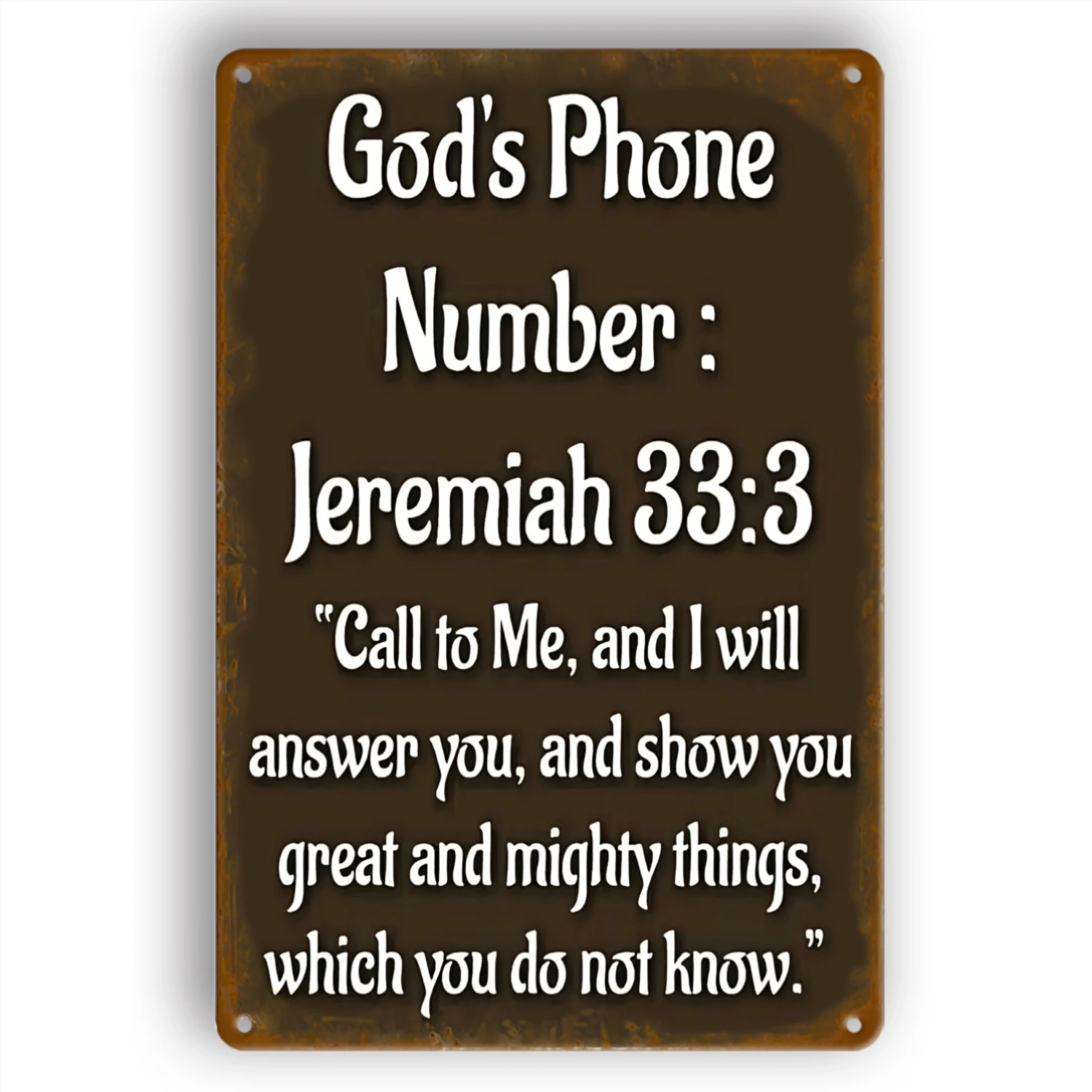 Home Office Phone Number - God's Phone Number Jeremiah 33:3 Aluminum