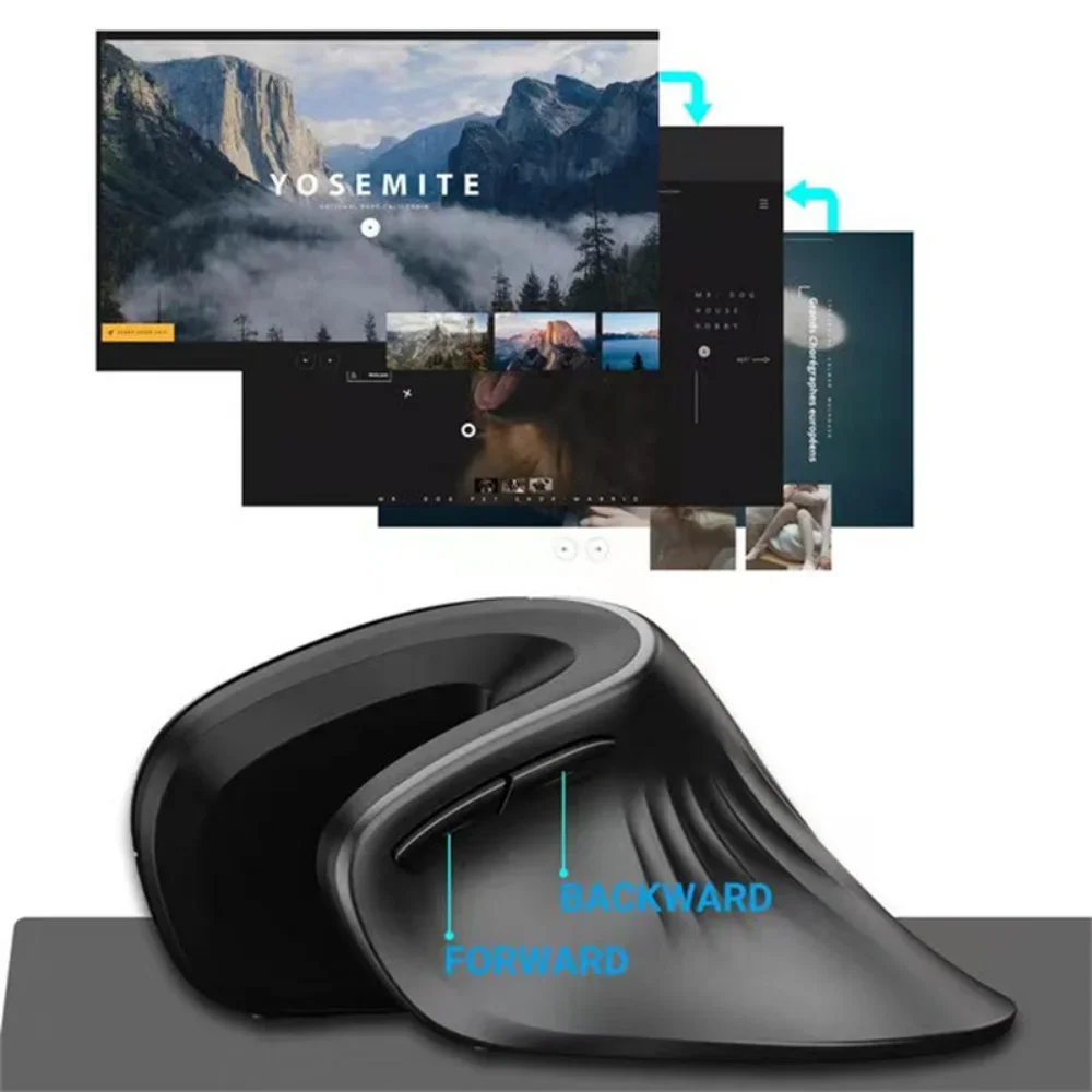 Ergonomic Wireless Mouse USB Vertical Optical Comfortable Gaming Mice Rechargeable Silent Office Mouse for PC Laptop Accessories