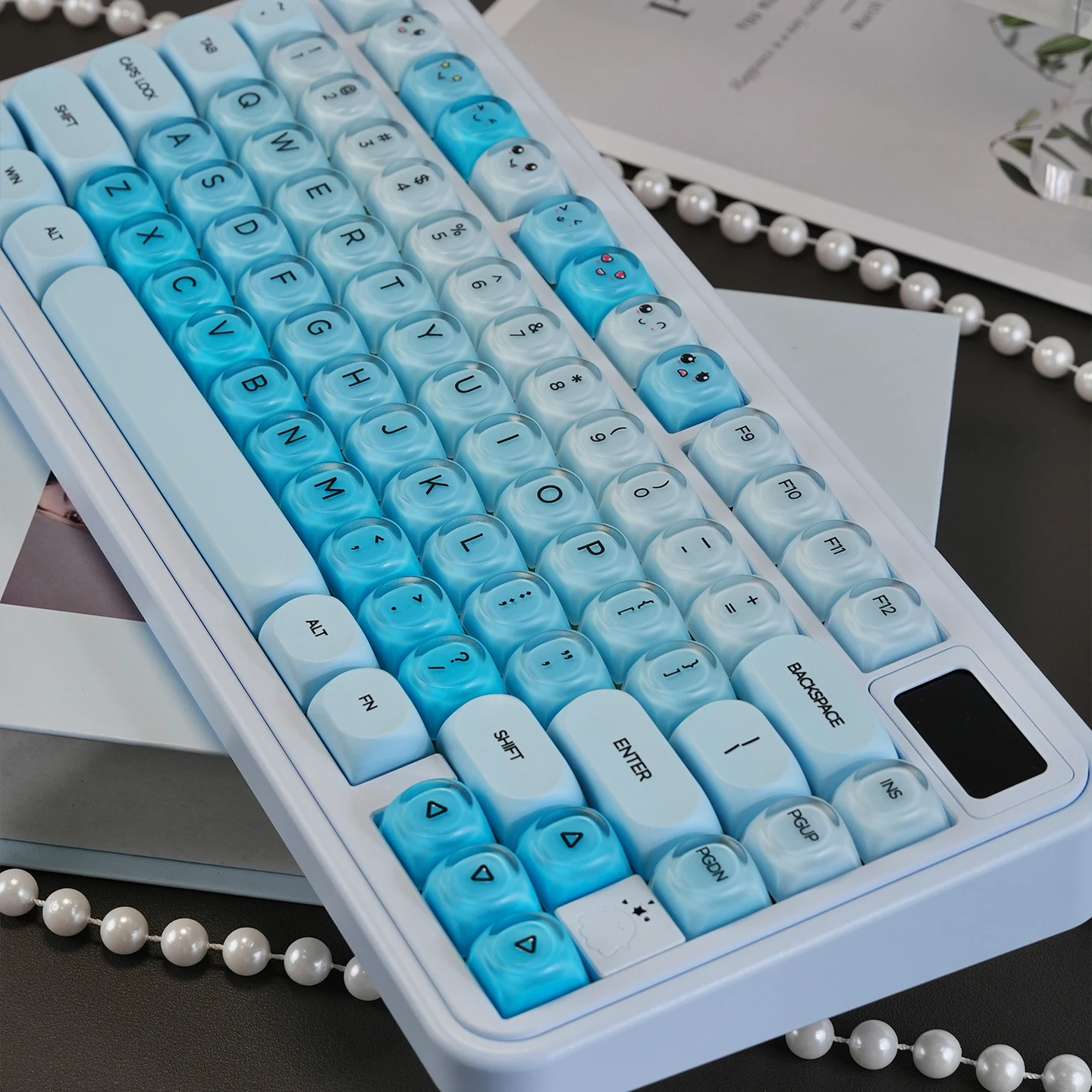 132 tasti Blue Sea Personalizzato HOA Profilo Semi Trasparente Copritasti per PC Doppio Colpo PBT Copritasti per Interruttori MX Tastiera Meccanica