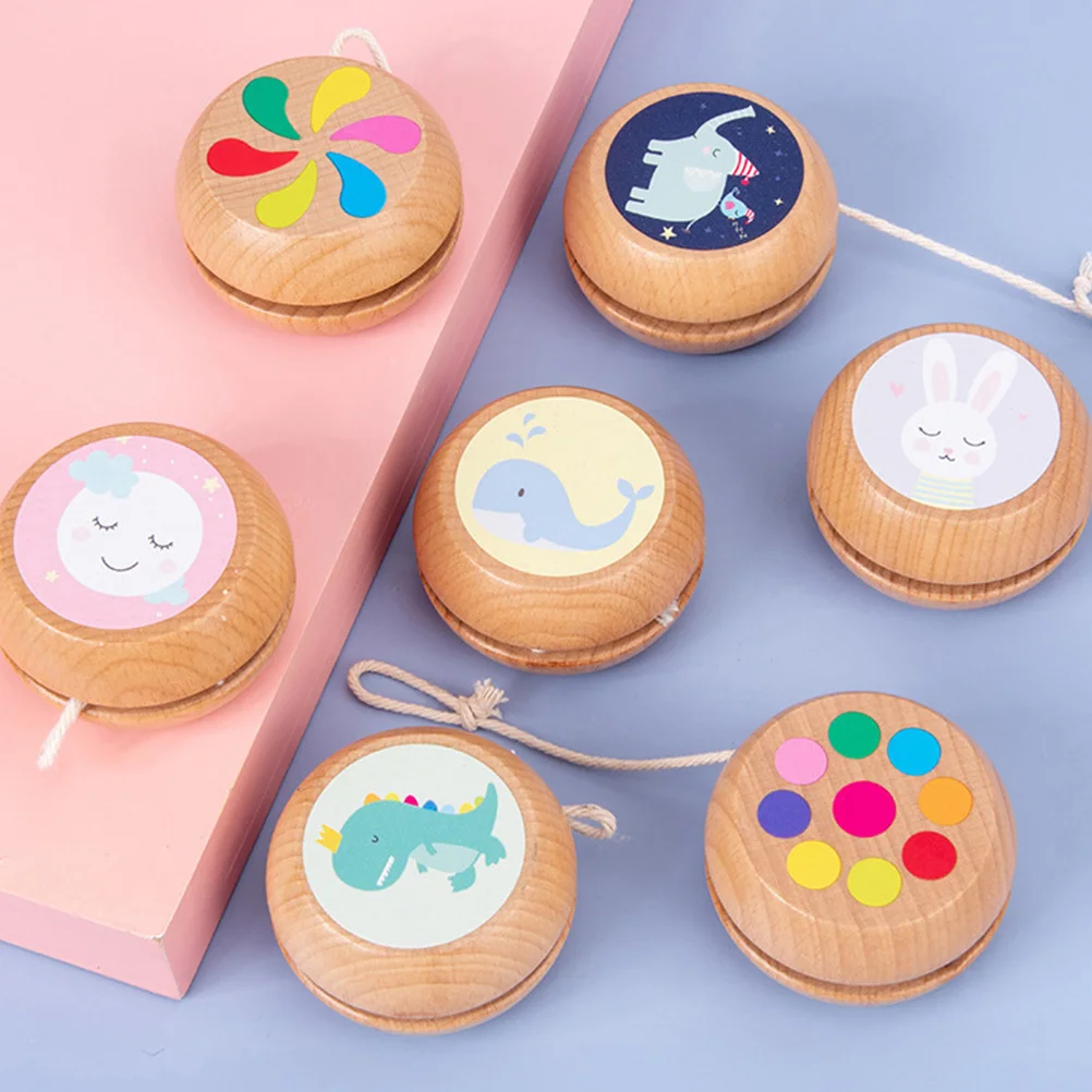 كرة خشبية ممتعة رائعة للأطفال، كرة خشبية آمنة للتنسيق اليدوي، تمرين يويو للأطفال #5