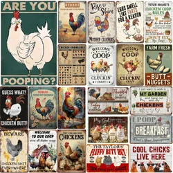 Vintage Metal Tin Poster Chicken Egg Themed Retro Metal Tin Signs Posters Plate Wall Decor for Bar Cafe Clubs Retro Plaque