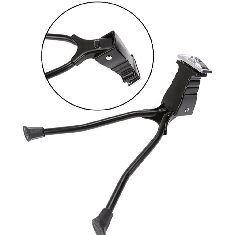 1pc Aluminium Alloy Leg Holder Bike Kickstand Parking Rack Mountain Bike Support Side Kick Stand Foot Brace (Black)