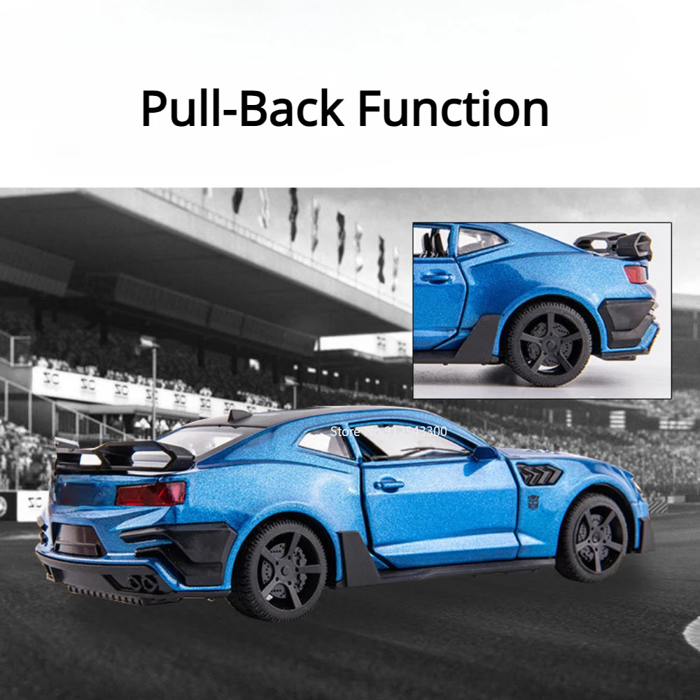 1:32 Scale Camaro Car Toys Alloy Diecast Model Sports Car with Sound Light Doors Openable Vehicles Toy for Child Birthday Gifts