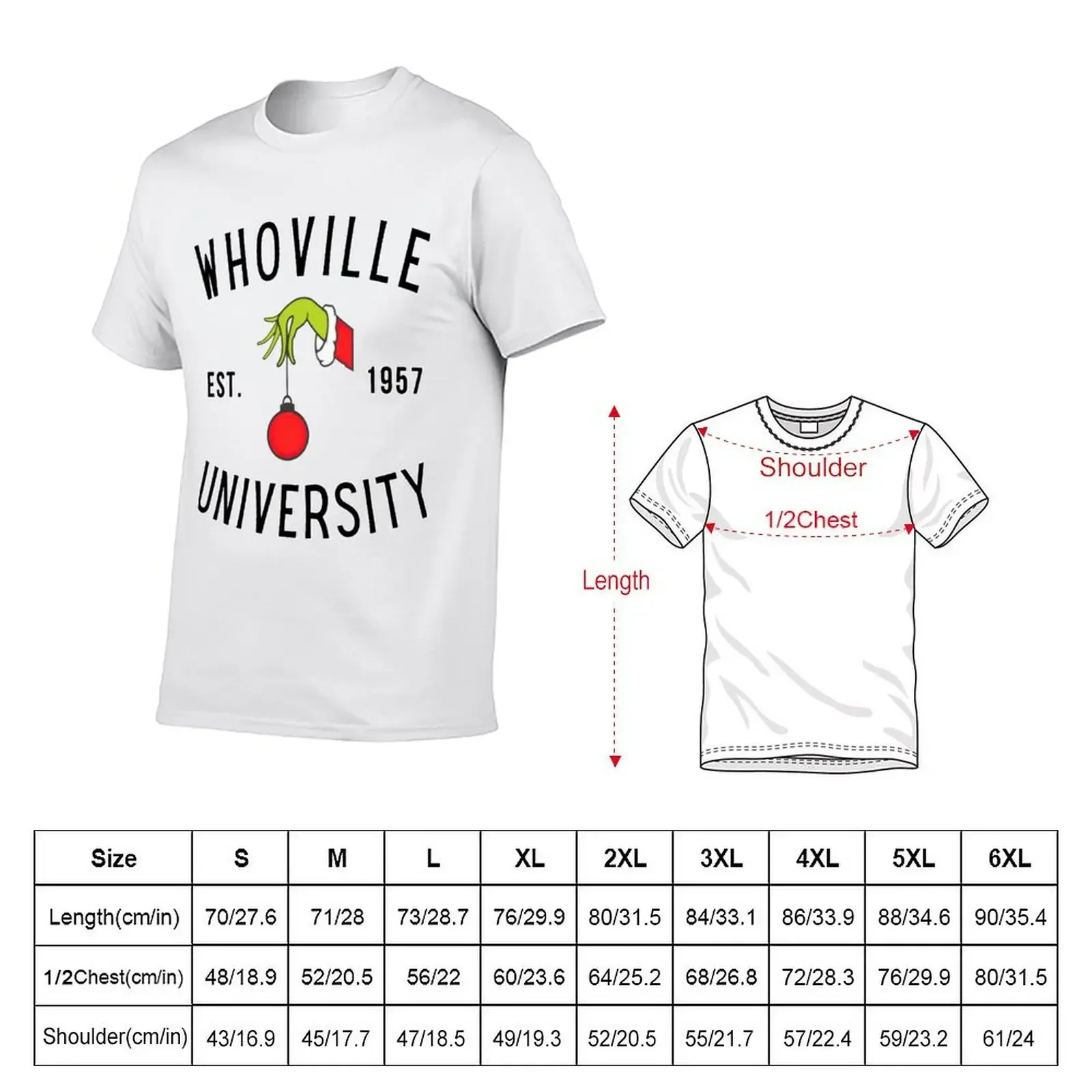 Whoville Est 1957 University T-Shirt vintage new edition mens workout shirts