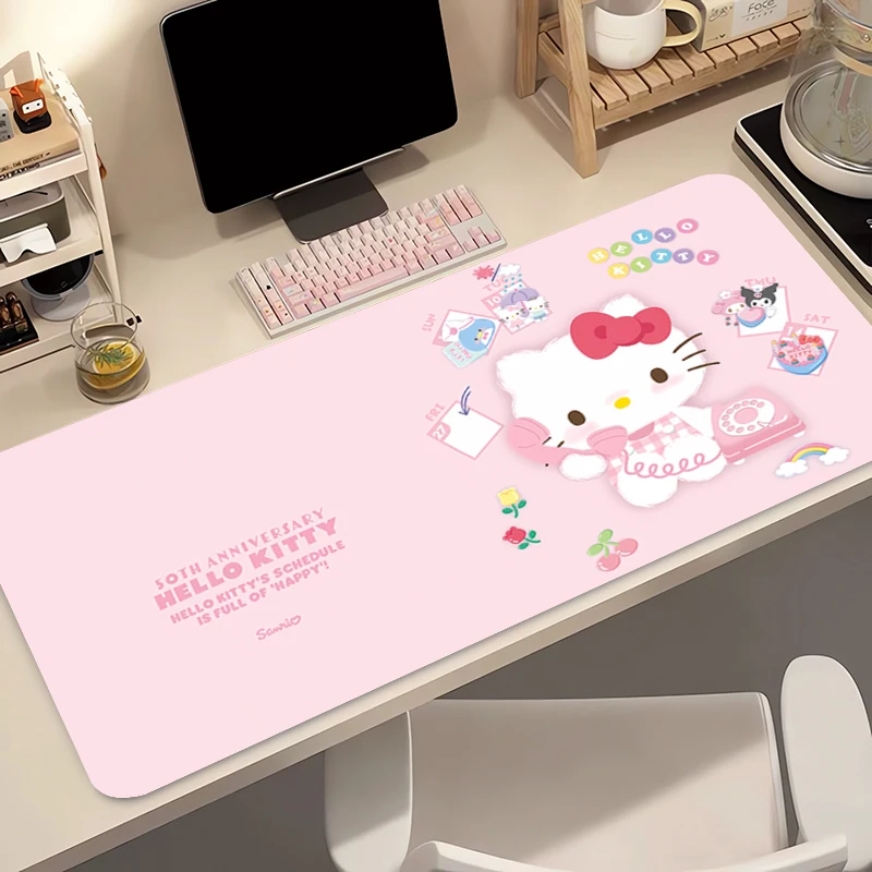 

Anime Mouse Pad Soft and cute Hello Kitty Gaming Accessories kawaii Mousepad Gamer Completo Keyboard Desk Mat Varmilo Table Pad
