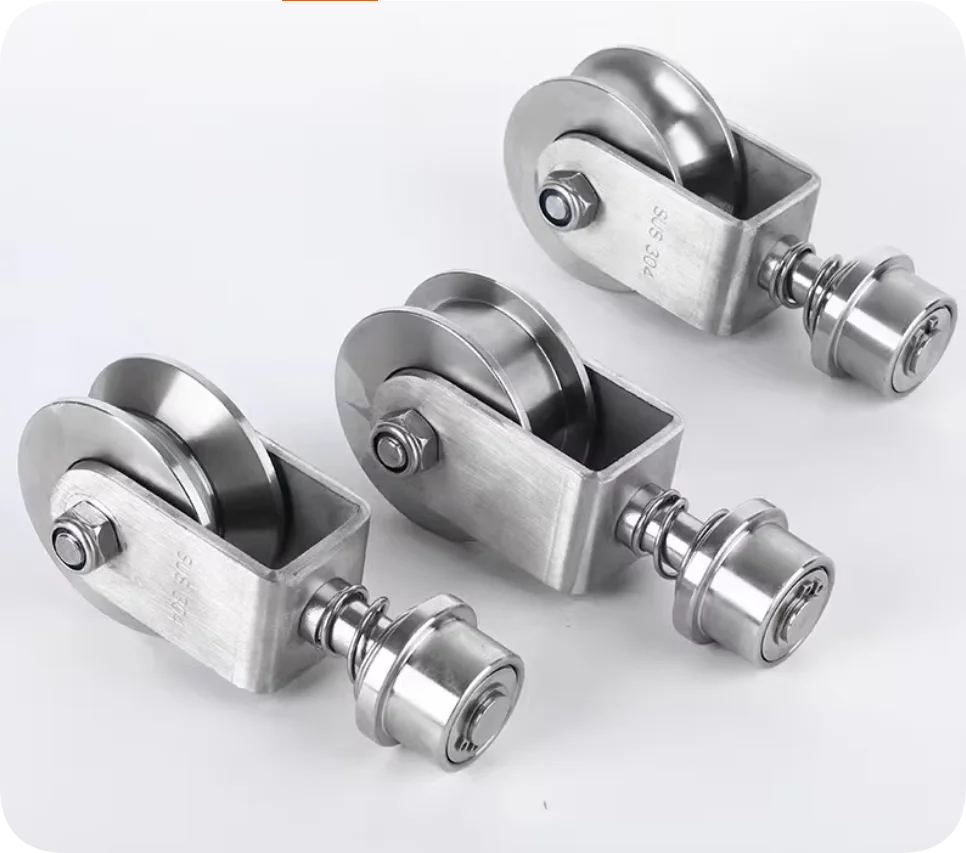 H V U wheel 16mm 304 stainless steel Spring fixed Track Lifting pulley Wire rope pulley stable durable,Industrial Hardware