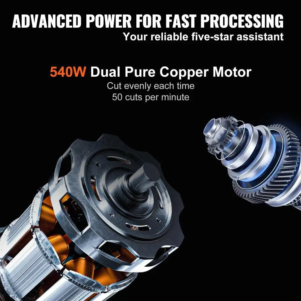 540W Automatic for meat 2 10 Stainless Steel Blades Adjustable 0-15mm Thickness Child Lock for home Use