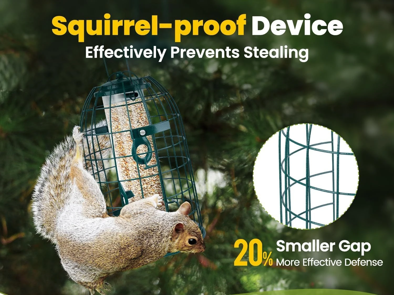 Anti-squirrel bird feeder Wrought iron cage Bird watching Outdoor garden Five metal wild bird feeder Hummingbird feeder