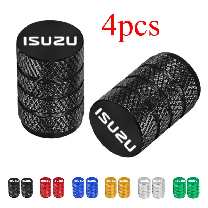 For Isuzu D-MAX WFR VAN NFR ATV TROOPE Auto 4pcs Car Wheel Tire Air Valve Caps Stem Cover Caps Airdust Covers with Brand