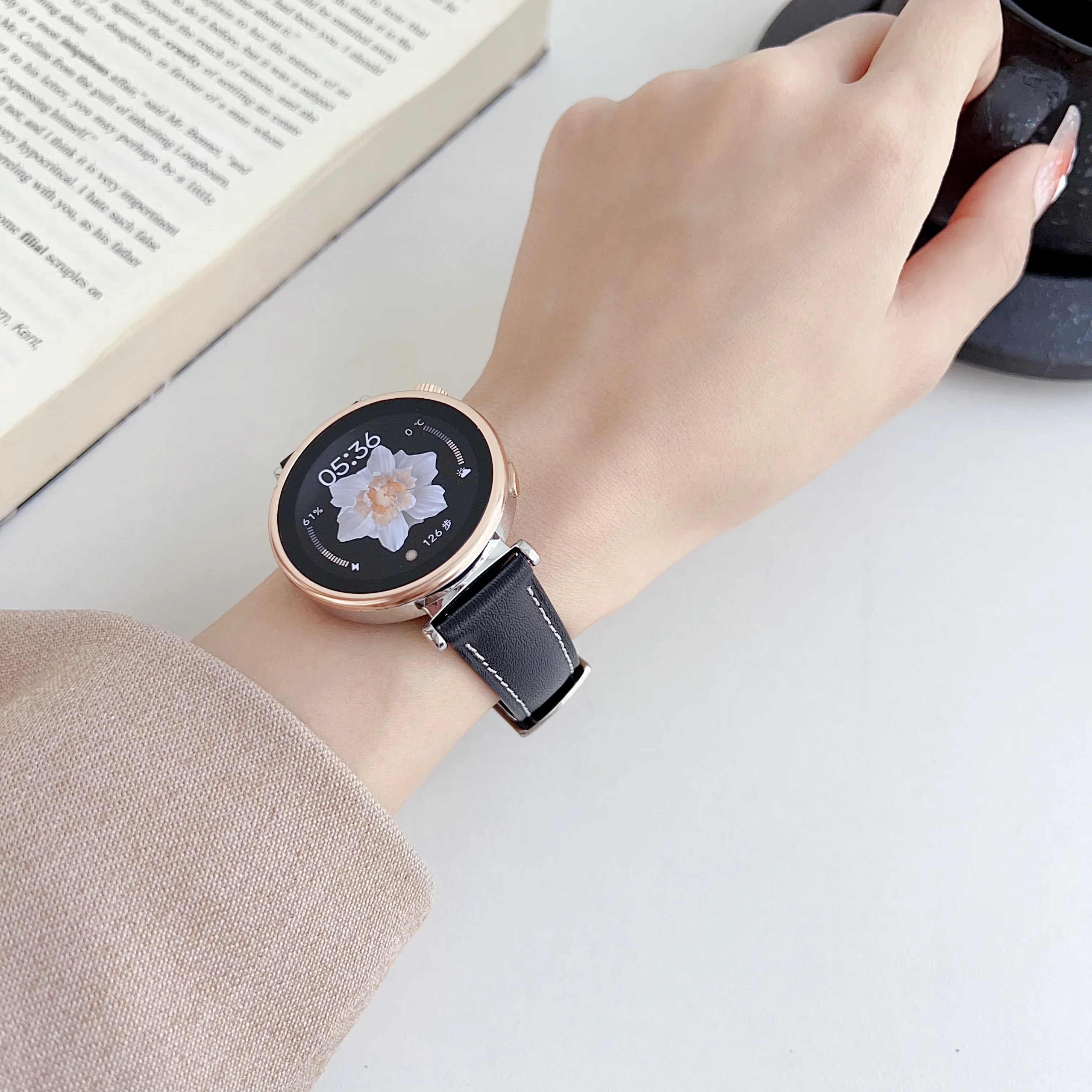 Bracelet de montre en cuir pour femme, bracelet Smartwatch pour fille, Huawei Watch GT4 5, 18mm, 41mm