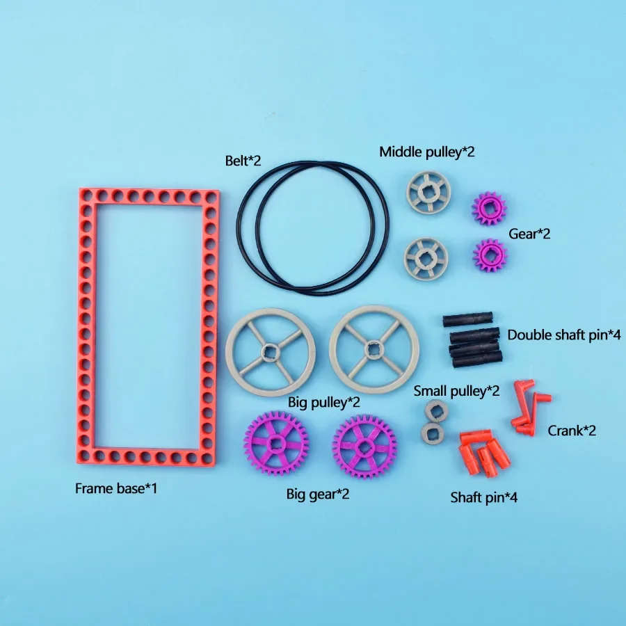 Kit fai da te Puleggia dentata Giocattoli di fisica per bambini Tecnologia educativa Set di esperimenti scientifici Giocattoli di apprendimento Modello in plastica assemblare