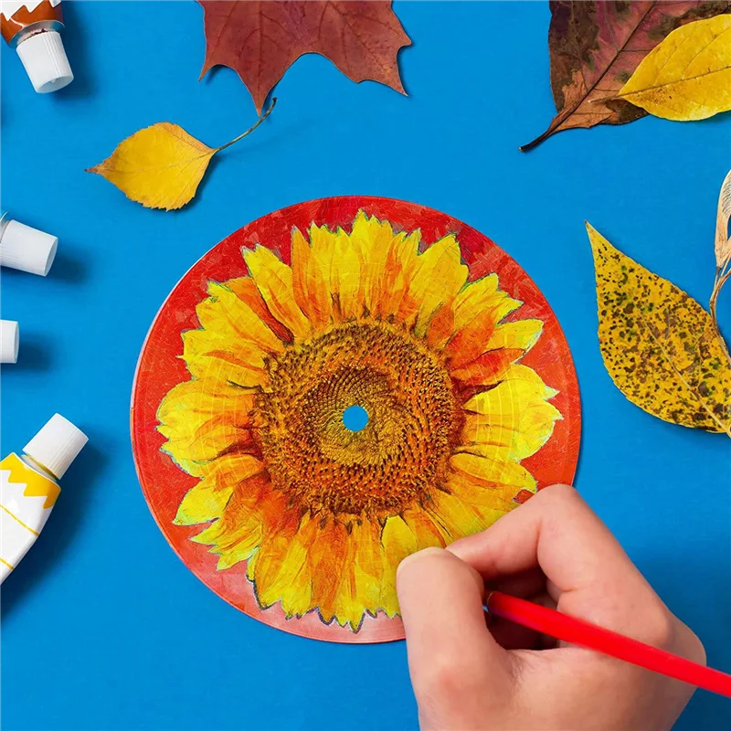 سجلات الفينيل الفارغة 7 بوصة CD لديكور الغرفة CD جدار ديكور الفينيل سجلات ديكور سجلات وهمية سوداء ديكور (12 قطعة)