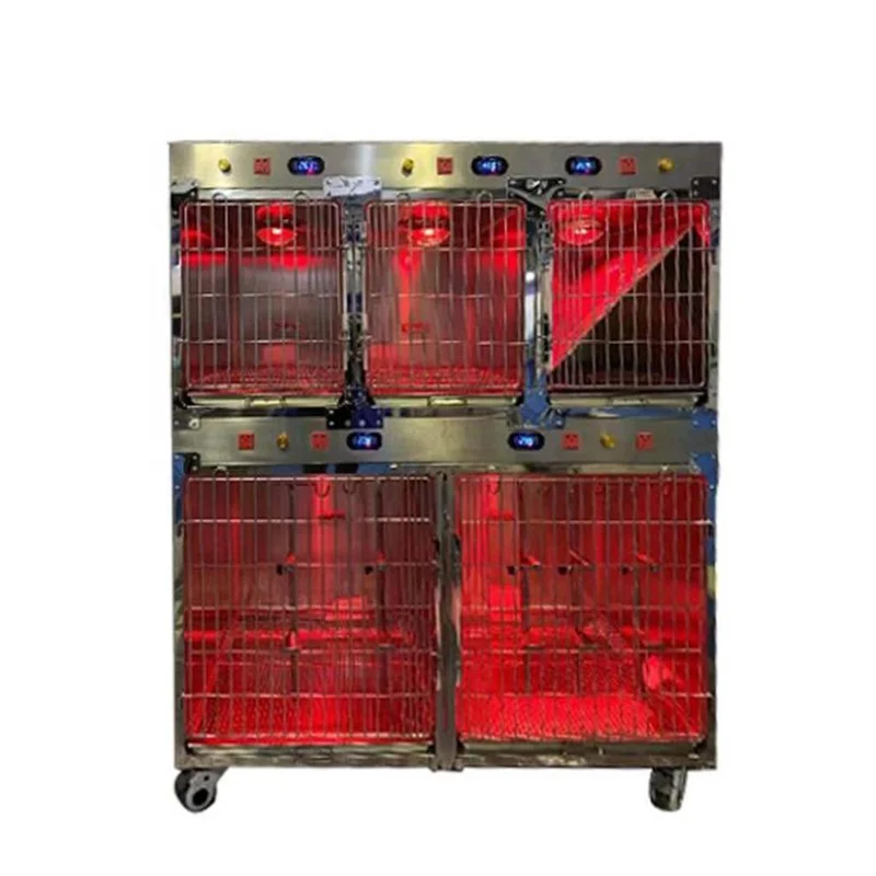 YSENMED YSVET1500C Stainless steel veterinary infrared warming ICU layers hospital cages  pet cages carriers other pet cages