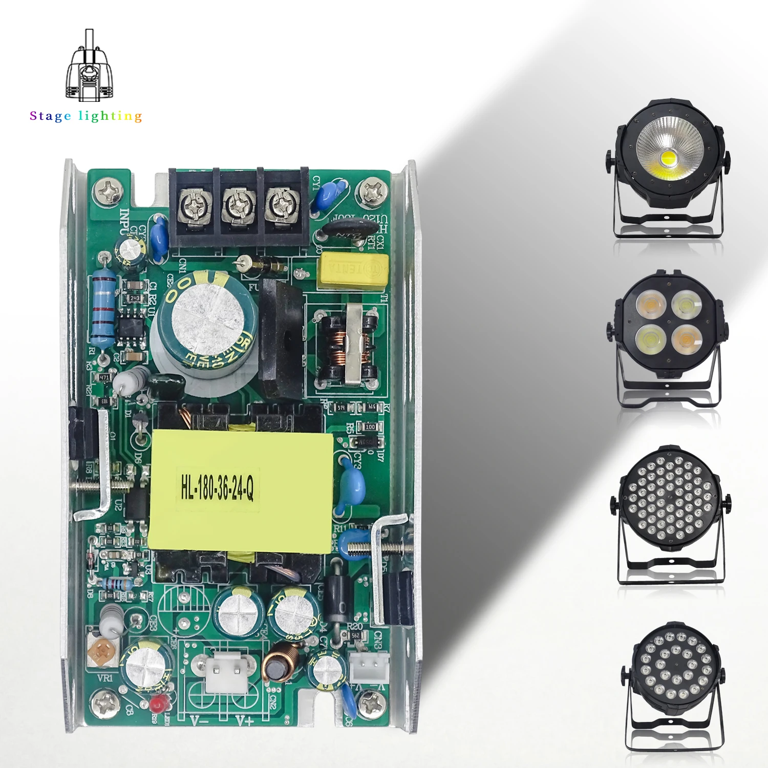 200w cob fonte de alimentação de luz 24x12 54x3 fase par elétrica fonte de alimentação 36v 4a estágio luz acessório peças reposição reparação