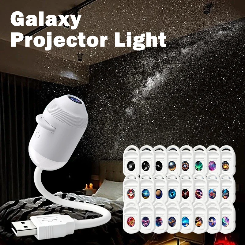 Image of USB-Sternenhimmel-Projektionslicht, tragbare Galaxie-Nachtlampe für Schlafzimmerdecke, romantische Atmosphäre-Dekoration, Nachtlicht