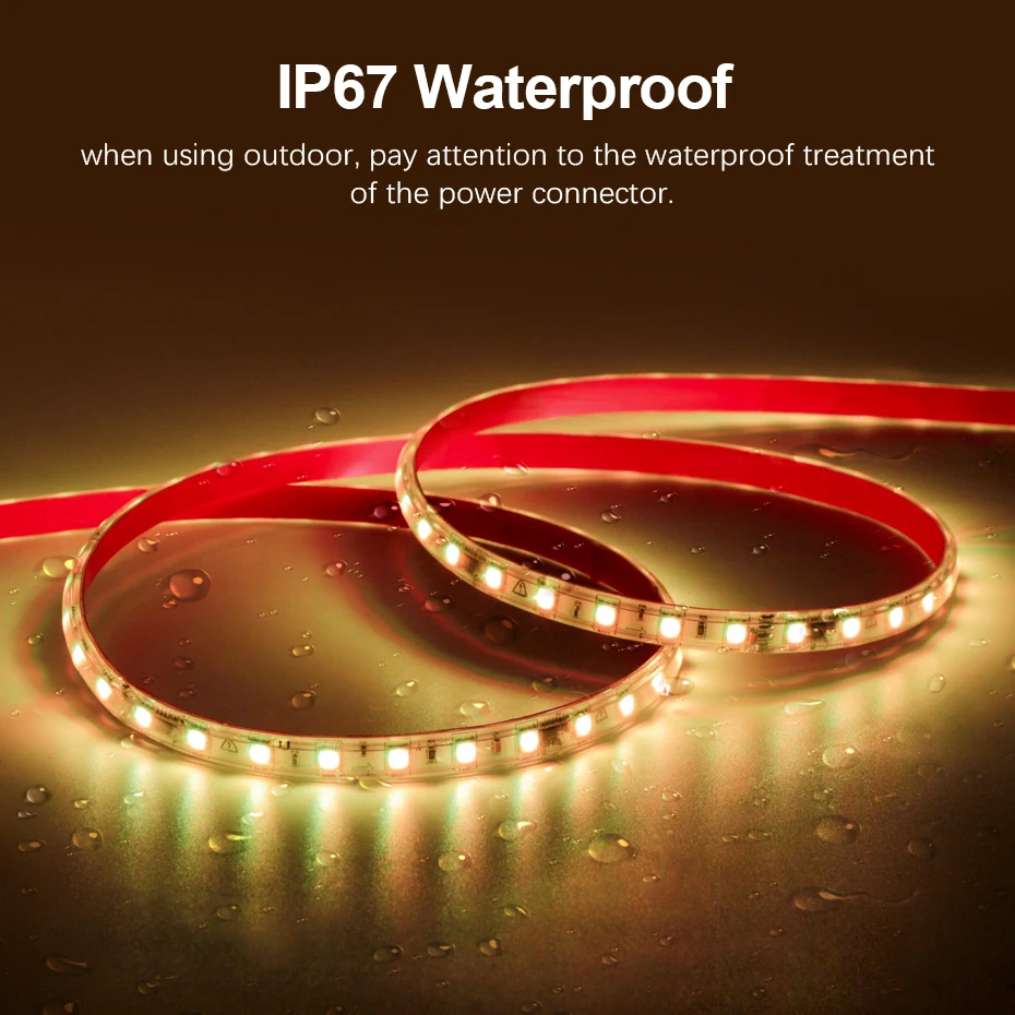 Dream Color Led Strip Light 220V RGBIC Dimmable IP67 Waterproof Rainbow Chasing Flexible Tape Bluetooth Control 30M 50M 100M