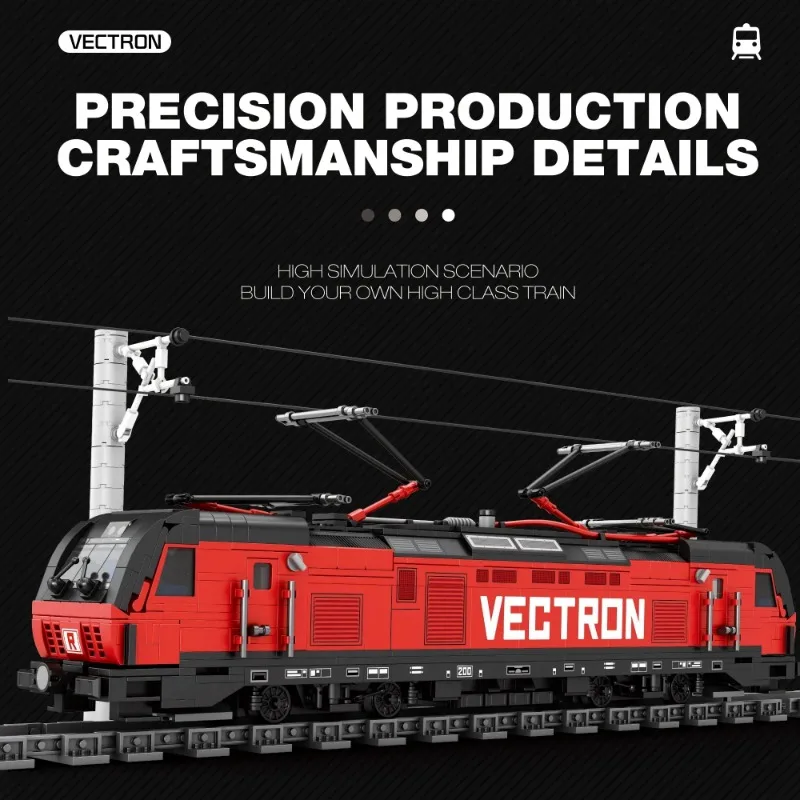 City Trains MOC 66019 Vectron European Electric Passenger Train Tramway Track Model 1889PCS Building Blocks Brick Toys for Gift