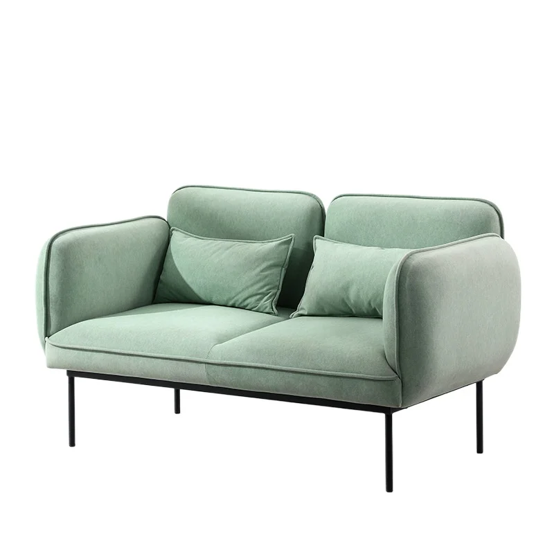 

Fabric double sofa small apartment living room simple modern rental house small Nordic single lazy sofa apartment