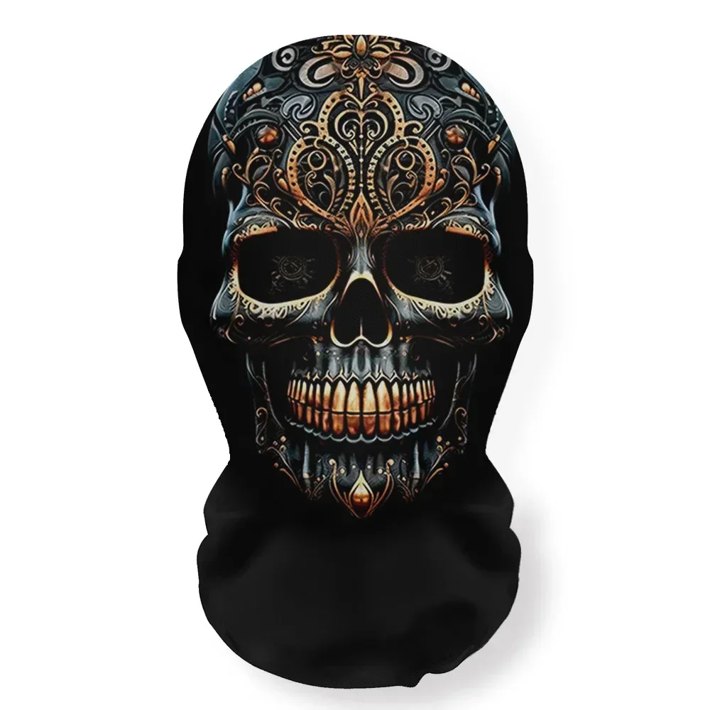 Halloween Skelett Maske elastische Mesh Kapuze gruselige Party Cosplay Prop atmungsaktive Gesichtsbedeckung Kapuze