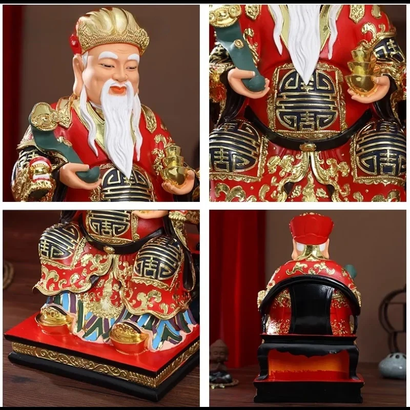 1PCS 30cm Resin Earth God Earth Goddess Landlord God of Wealth Buddha Statue Fengshui Figure Statue Ornament view 4