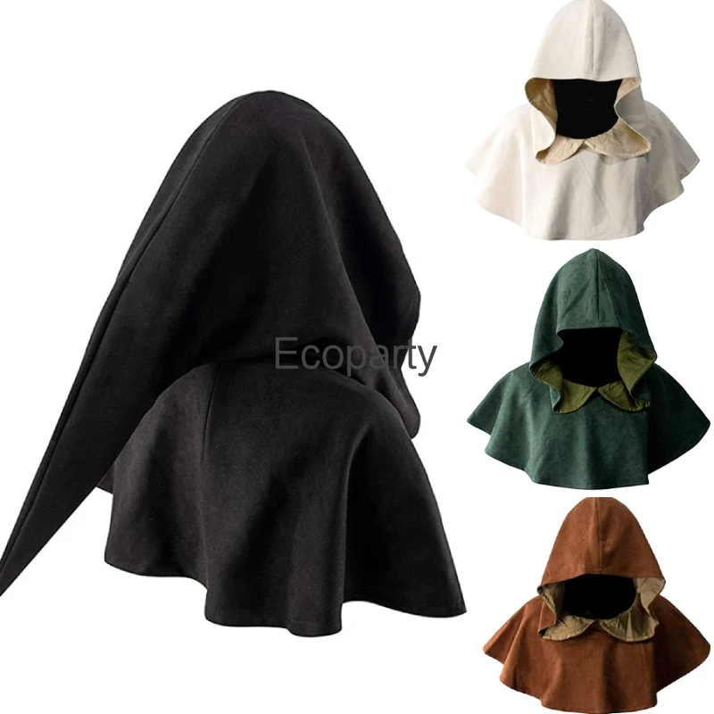 New Medieval Hooded Cloak Men Women Gothic Sleeveless Shawl Cape Aristocrat Halloween Cosplay Hooded Armor Costumes Cape