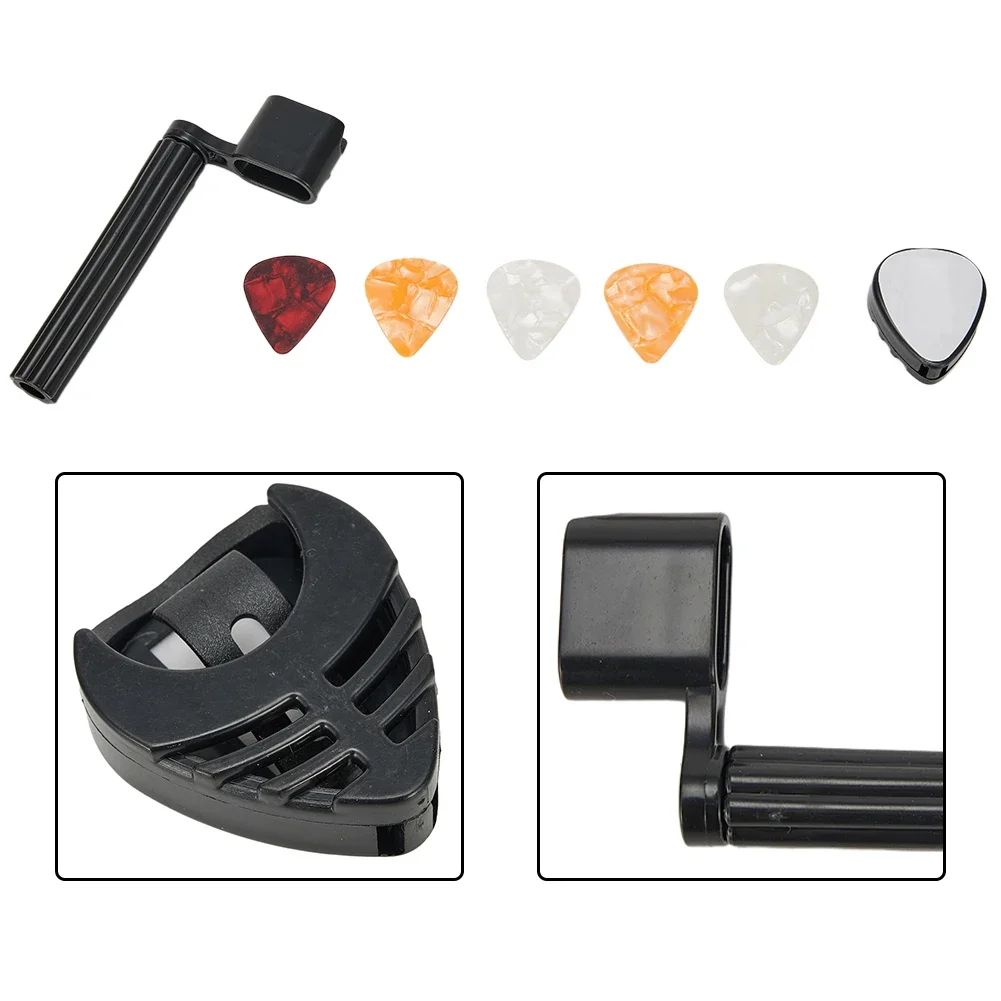 

Hot Sale Newest String Winder Guitar Picks Set String Winder With Plectrum Holder 0.71mm 5 Picks Set ABS Bridge