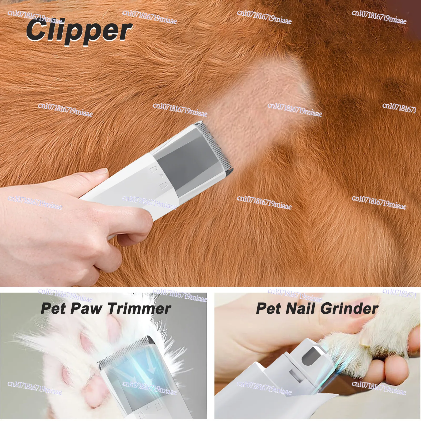 Pet 7-in-1 Hair trimmer Multifunctional pet set Cat and dog shaving manicure beauty instrument Hair vacuum cleaner