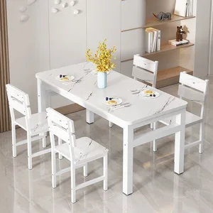 Mesa de jantar com cadeira 1 mesa simples e elegante em design moderno em mármore mesa para casa, conjunto de jantar para restaurante 10 principais vendas mini mesa de cha - №9