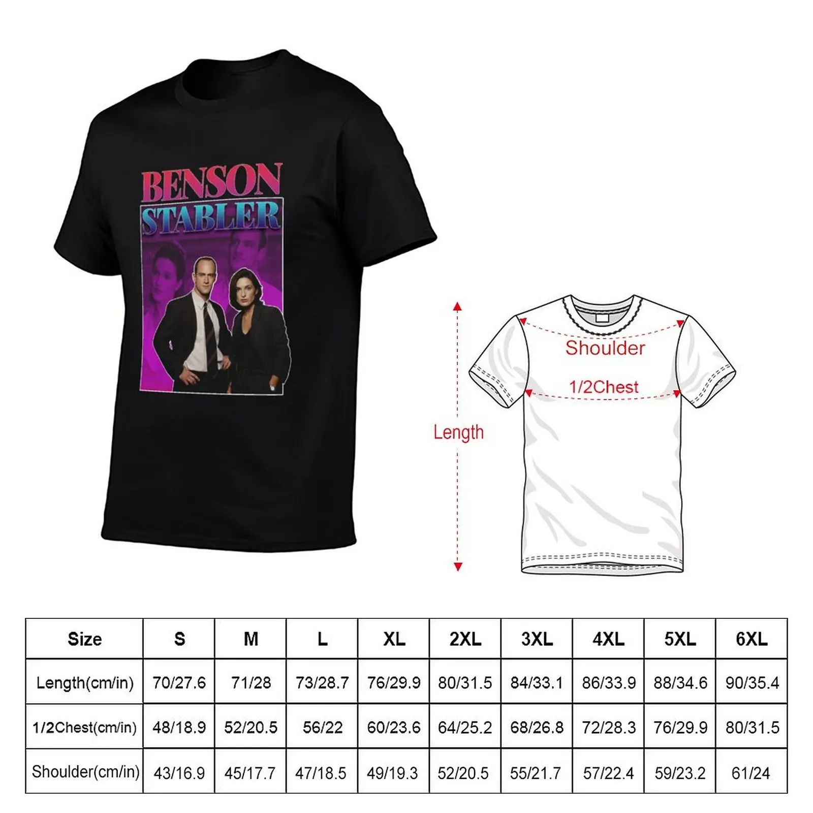 Olivia Benson _amp_ Elliot Stabler 90s Inspired Vintage Homage Custom T-Shirt t shirts for man slim fit man tshirt T-Shirt