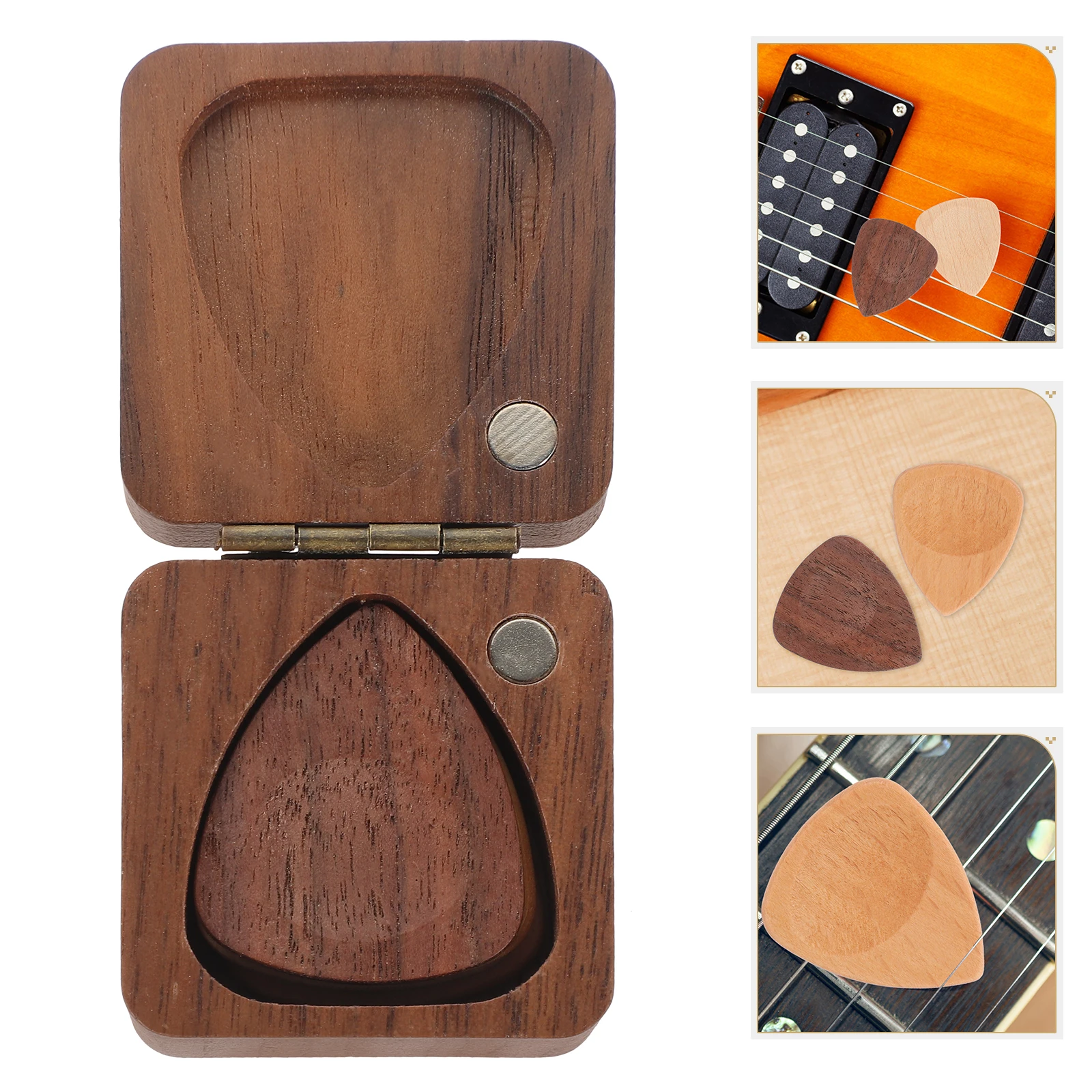 

Guitar Pick Case Wood Picks for Stringed Musical Instrument Ukulele Acoustic Electric Beginners Plectrum