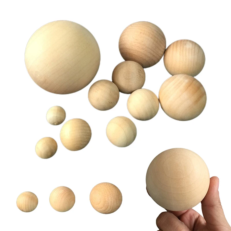 30-90Mm Natural Wooden Ball Without Hole Round Wood Solid Wood Unfinished Handmade Diy for Jewelry Making Carving Paitning Craft