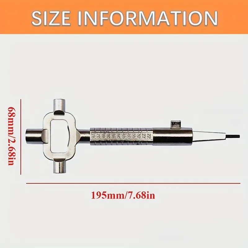 Multi-Function Lock Cylinder Tool – Wrench, Probe Rod & Measuring Scale for Locksmiths